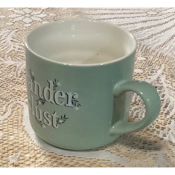 Opal House Stoneware Oversized Coffee Mug 16 oz "Wander Lust" Mint Green - Picture 5 of 8